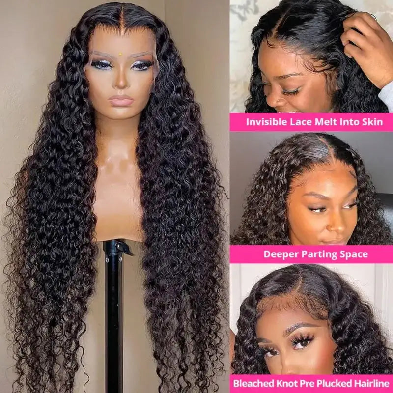 13 x 4 Raw Indian Deep Wave 180% Density Lace Front Wig