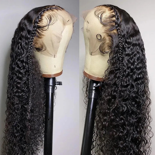 13 x 6 Raw Indian Deep Curly Human Hair Wigs Pre Plucked Natural Hair Wigs