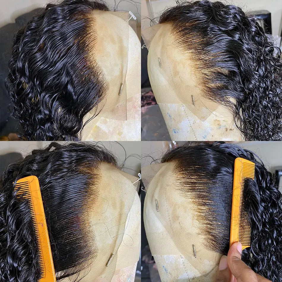13 x 6 Raw Indian Deep Curly Human Hair Wigs Pre Plucked Natural Hair Wigs